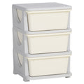 3 Tier Kids Storage Unit with Drawers Vertical Dresser Tower for Nursery Playroom Kindergarten - White
