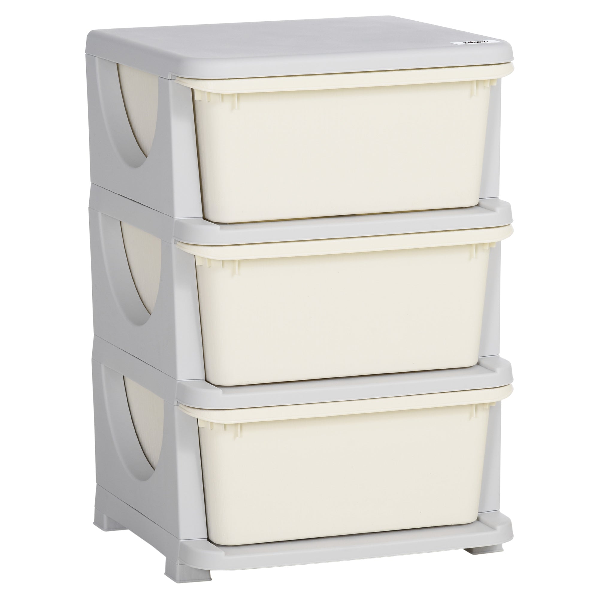 Kids Storage Units with Drawers 3 Tier Chest Vertical Dresser Tower Toy Organiser for Nursery Playroom Kindergarten White