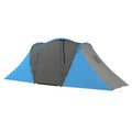 Large 4-6 Man Tunnel Camping Tent with 2 Bedrooms - Blue