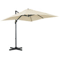 2.5 x 2.5m Patio Offset Parasol Umbrella with 360° Rotation & Crank Handle - Cream White