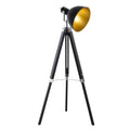 Studio Tripod Floor Lamp with Ø30 cm Spotlight Shade, Max 40W - Black & Gold