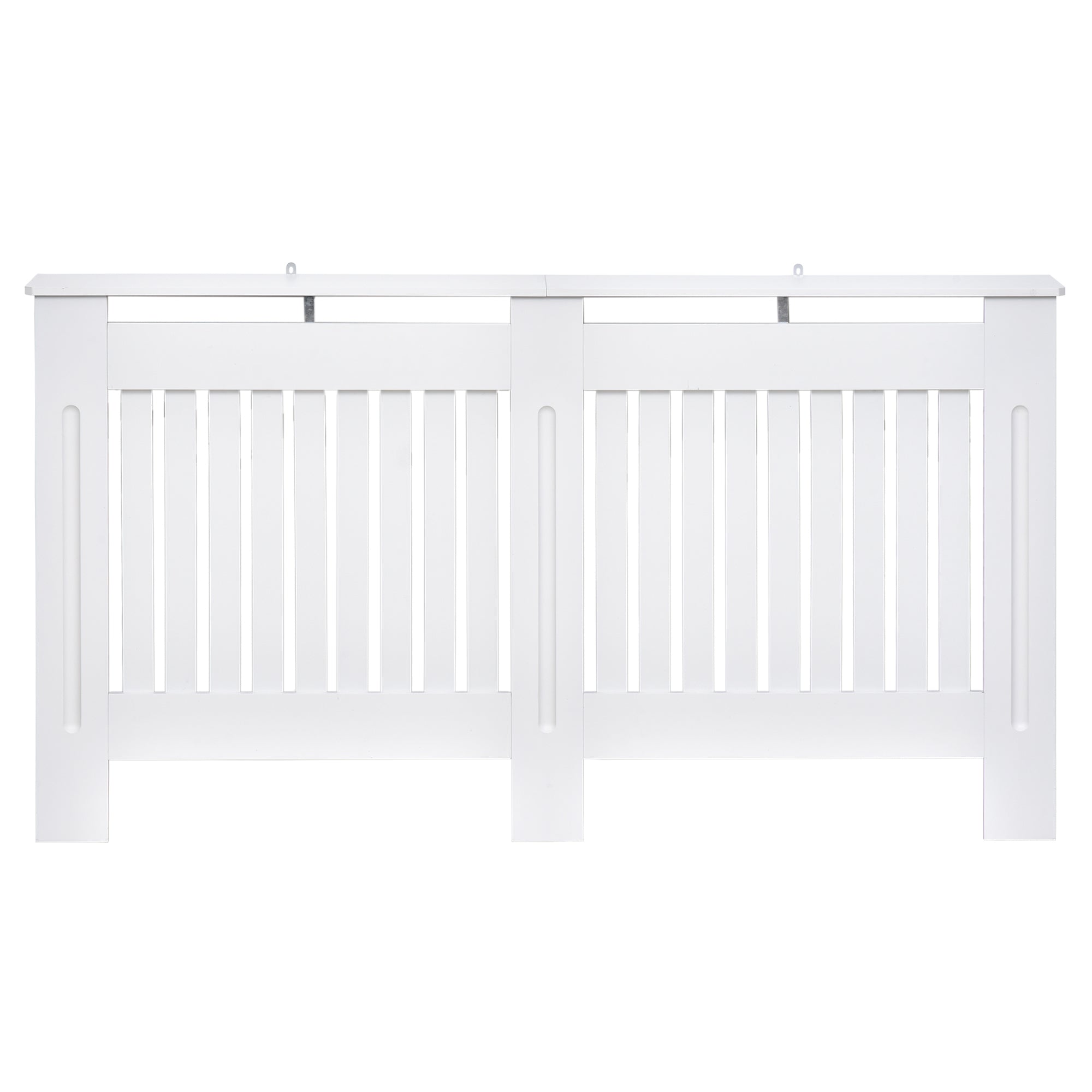 Slatted Radiator Cover Painted Cabinet MDF Lined Grill in White (152L x 19W x 81H cm)