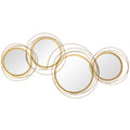 Modern Metal Wall Art Decorative Mirror Sculpture 107x56 cm - Gold