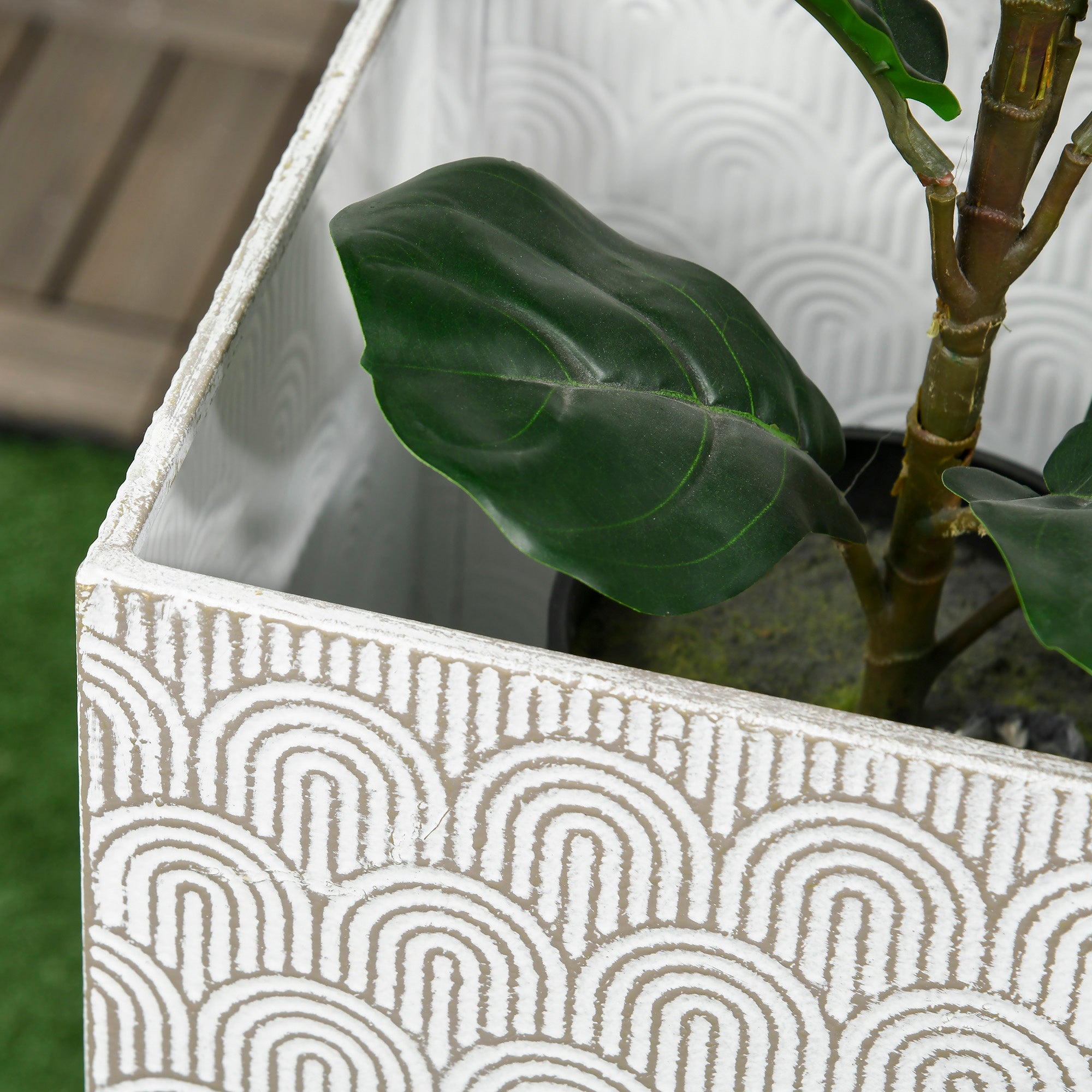 Metal Plant Stand Set of 3 with Legs, Decorative Square Planters with Stands Flower Pot Holders for Living Room, Bedroom