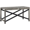 PE Wicker Outdoor Coffee Table with Durable Plastic Top 80x40x43cm - Mixed Grey