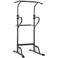 Multi-Function Height Adjustable Pull Up Bar Power Tower Dip Station - Black