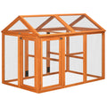 Wooden Chicken Run Coop for 1-3 Chickens with Combinable Design - Orange