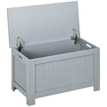 Large Storage Box Toy Chest Organizer with Lid and Safety Hinges - Grey