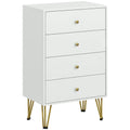 4-Drawer Modern Chest of Drawers with Hairpin Legs - White