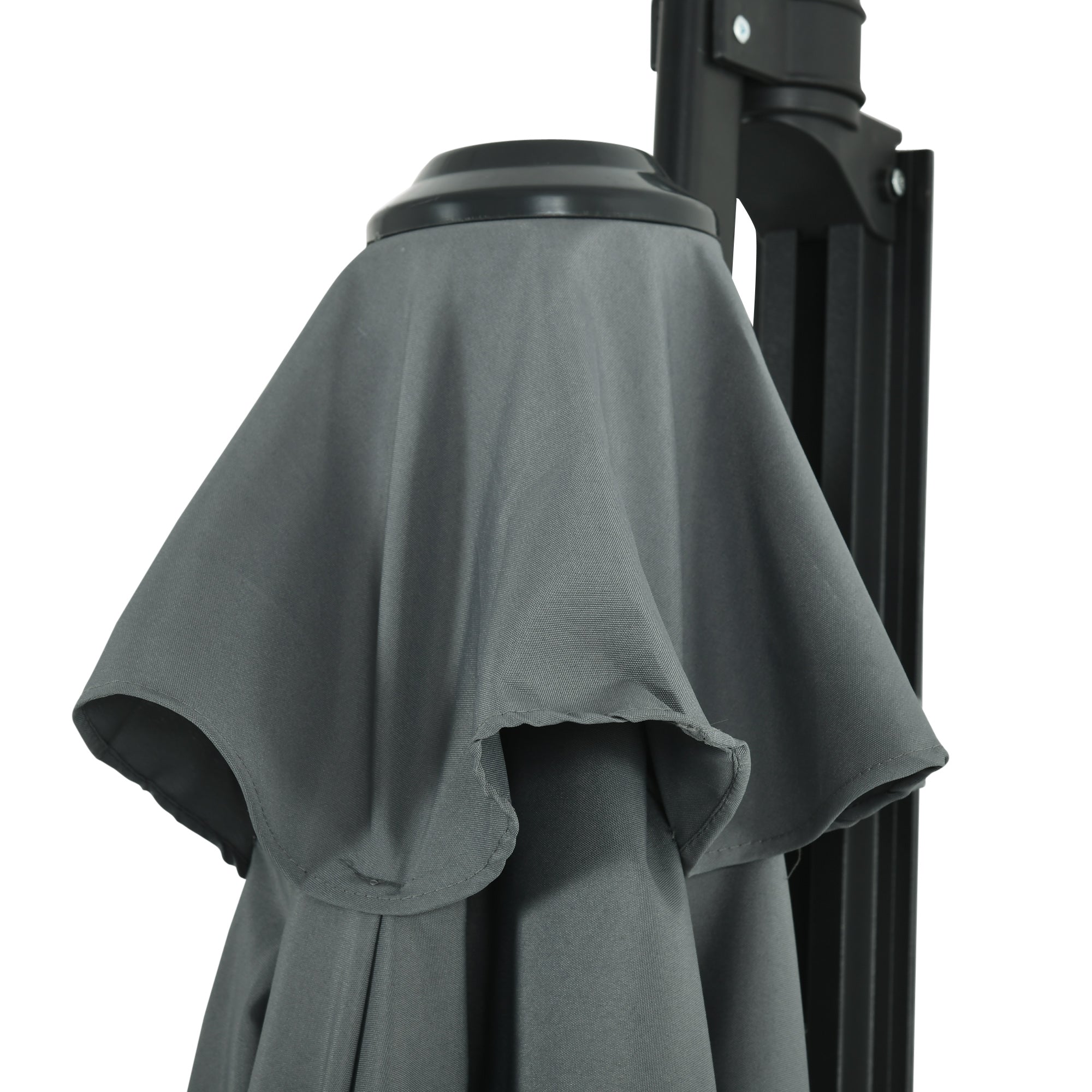 Wall Mounted Outdoor Parasol with 180 Degree Rotatable Canopy Grey