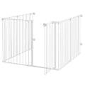 Foldable Metal Dog Playpen with Door for Indoor Outdoor Use 90H x 123L x 102Wcm - White