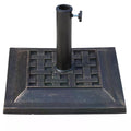 44 cm Square Garden Parasol Stand with Coupler - Bronze Resin