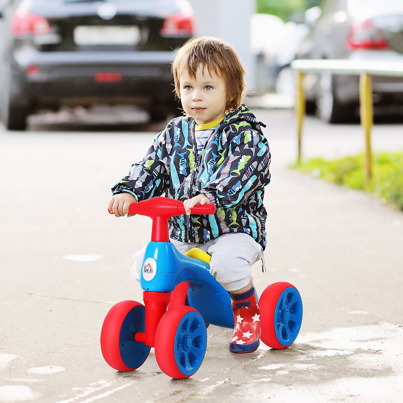 Toddler Training Walker Balance Ride-On Toy with Rubber Wheels Blue