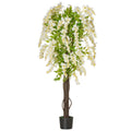 Artificial Realistic White Wisteria Tree 160cm in Nursery Pot for Indoor Outdoor Décor - White
