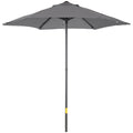 2 Metre Outdoor Patio Parasol with Push-Open Mechanism - Dark Grey
