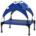 Cooling Raised Pet Bed for Mini Small Dogs with Breathable Mesh - Dark Blue