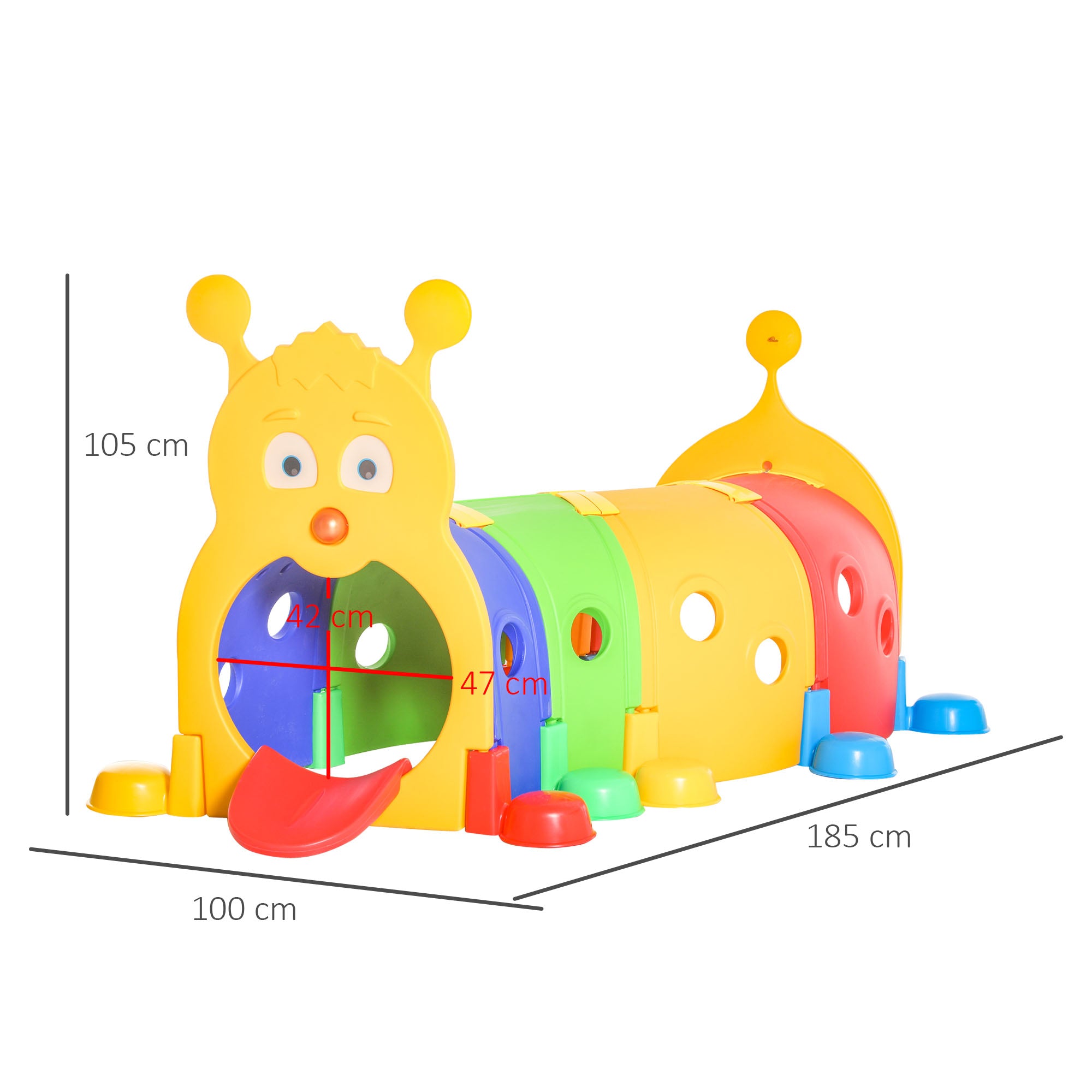 Play Tunnel, Caterpillar Tunnel for Kids Climb, Toddler Play Structure for Ages 3-6 Years, Indoor, Outdoor, Multi-coloured