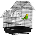 Metal Bird Cage with Stand for Small Birds Parrot Cockatiel Budgie Finch Canary - Black