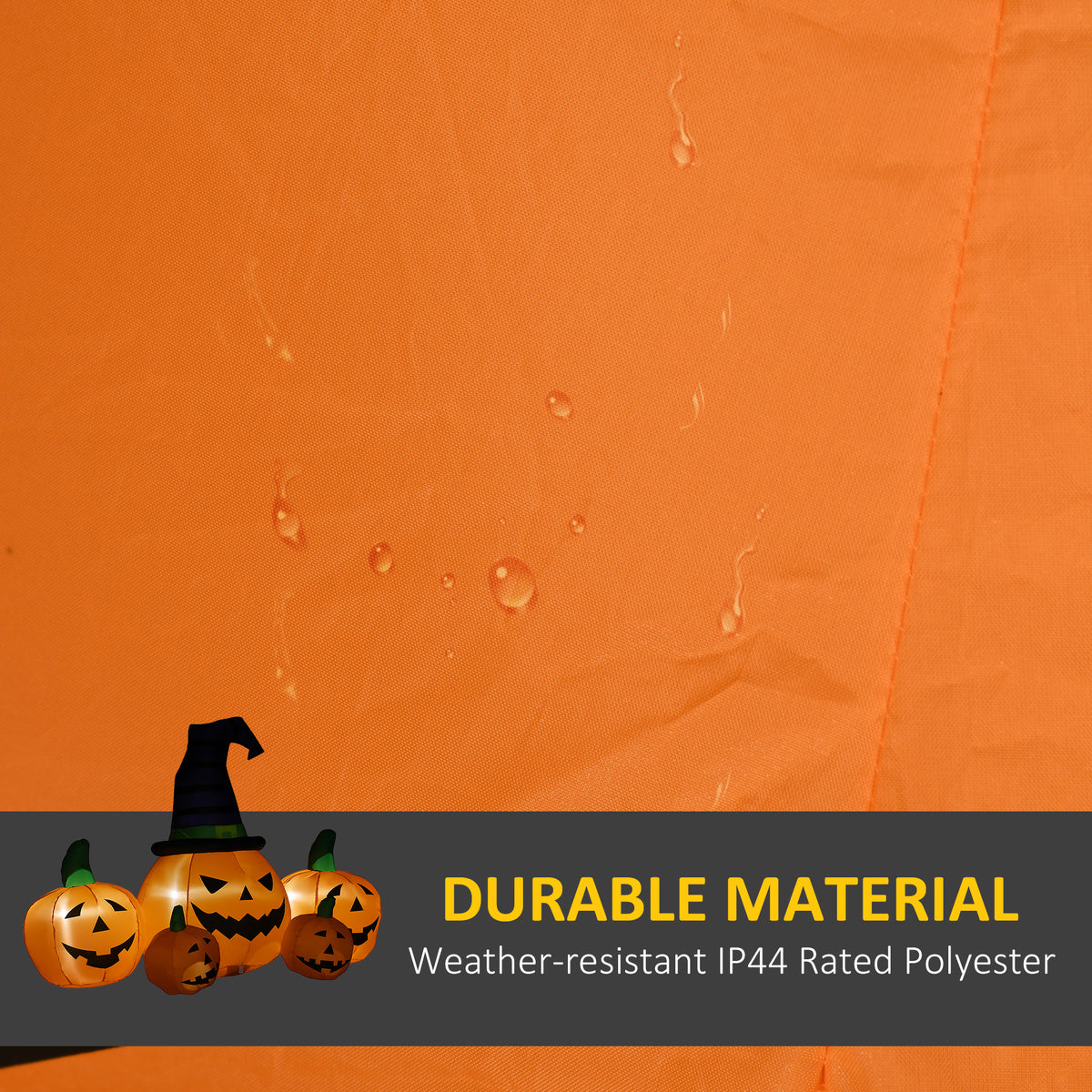 6ft Inflatable Halloween Large Pumpkin with Hat and Four Small Pumpkins LED Outdoor Display - Orange