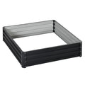 1 Piece Raised Garden Bed Box 120x120x30cm with Weatherised Steel Frame - Grey