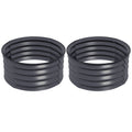 Set of 2 Raised Metal Garden Beds with Safety Edging - Dark Grey