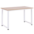 Computer Desk PC Writing Table with Adjustable Feet and Metal Frame - Oak White