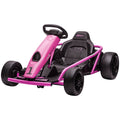24V Electric Drift Go Kart for Kids 8-12 Years with 2 Speeds - Pink