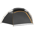 1-2 Man Aluminium Frame Camping Dome Tent with Rainfly - Grey