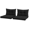 4-Piece Patio Chair Seat and Back Cushion Set - Black