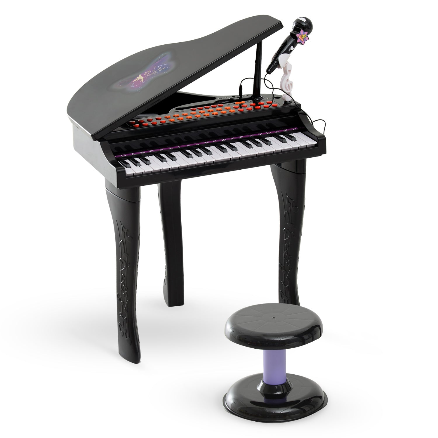 Mini Electronic Piano W/Stool-Black