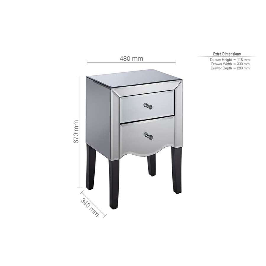 Palermo 2 Drawer Bedside