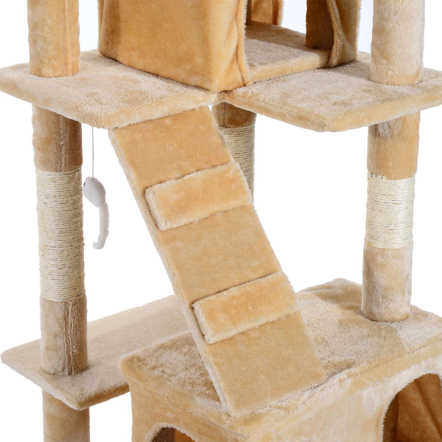 Cat Tree Kitten Kitty Scratching Scratcher Post Climbing Tower Activity Center House Cream