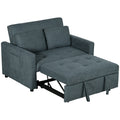 Loveseat Convertible Sofa Bed with 2 Cushions and Side Pockets - Charcoal Grey