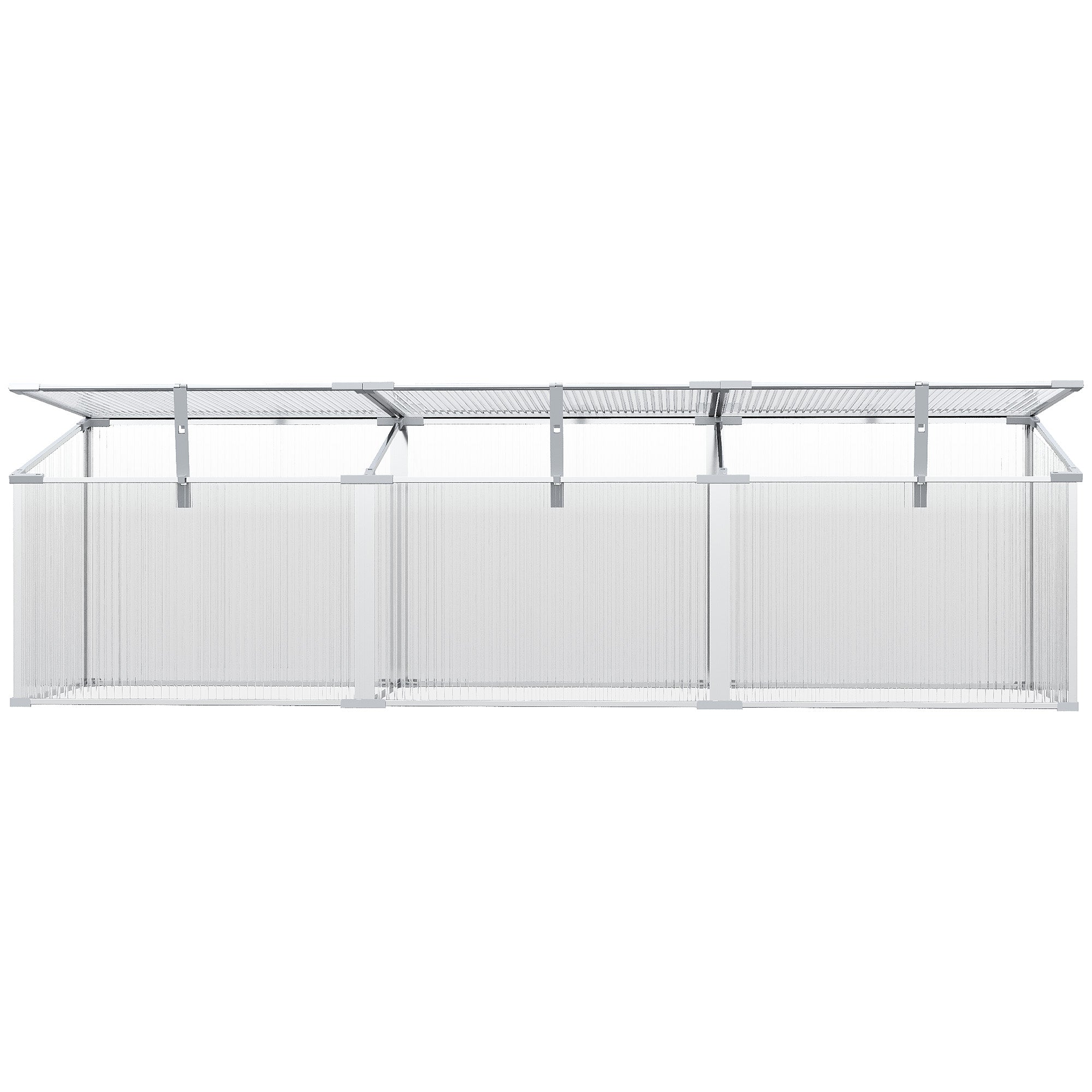 Outdoor Greenhouse Polycarbonate Grow House Flower Vegetable Plants Raised Bed Garden Aluminium Cold Frame 180 x 51 x 51 cm