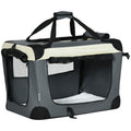 Foldable 60cm Pet Carrier with Cushion for Miniature Dogs & Cats - Grey