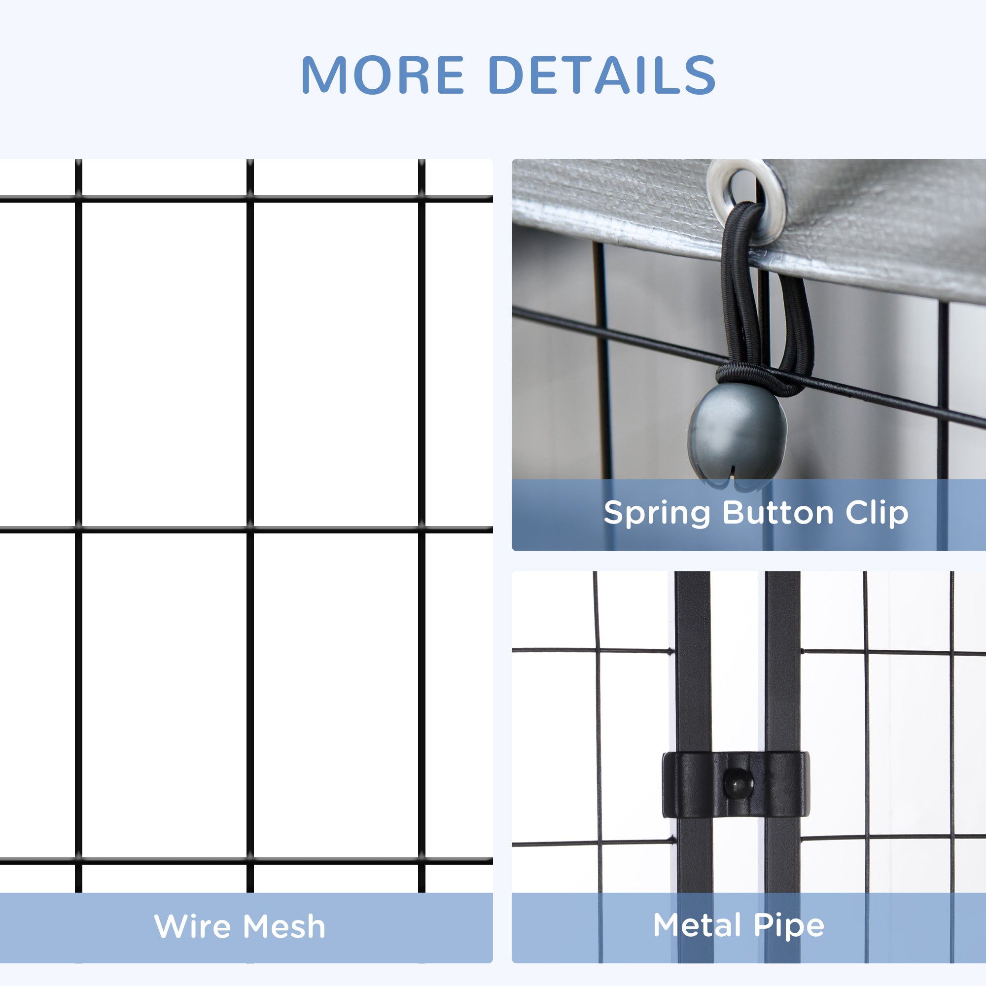 Outdoor Dog Kennel, Dog Run with UV-Resistant Canopy & Lockable Design, Metal Playpen Fence for Small and Medium Dogs, 120 x 120 x 138 cm