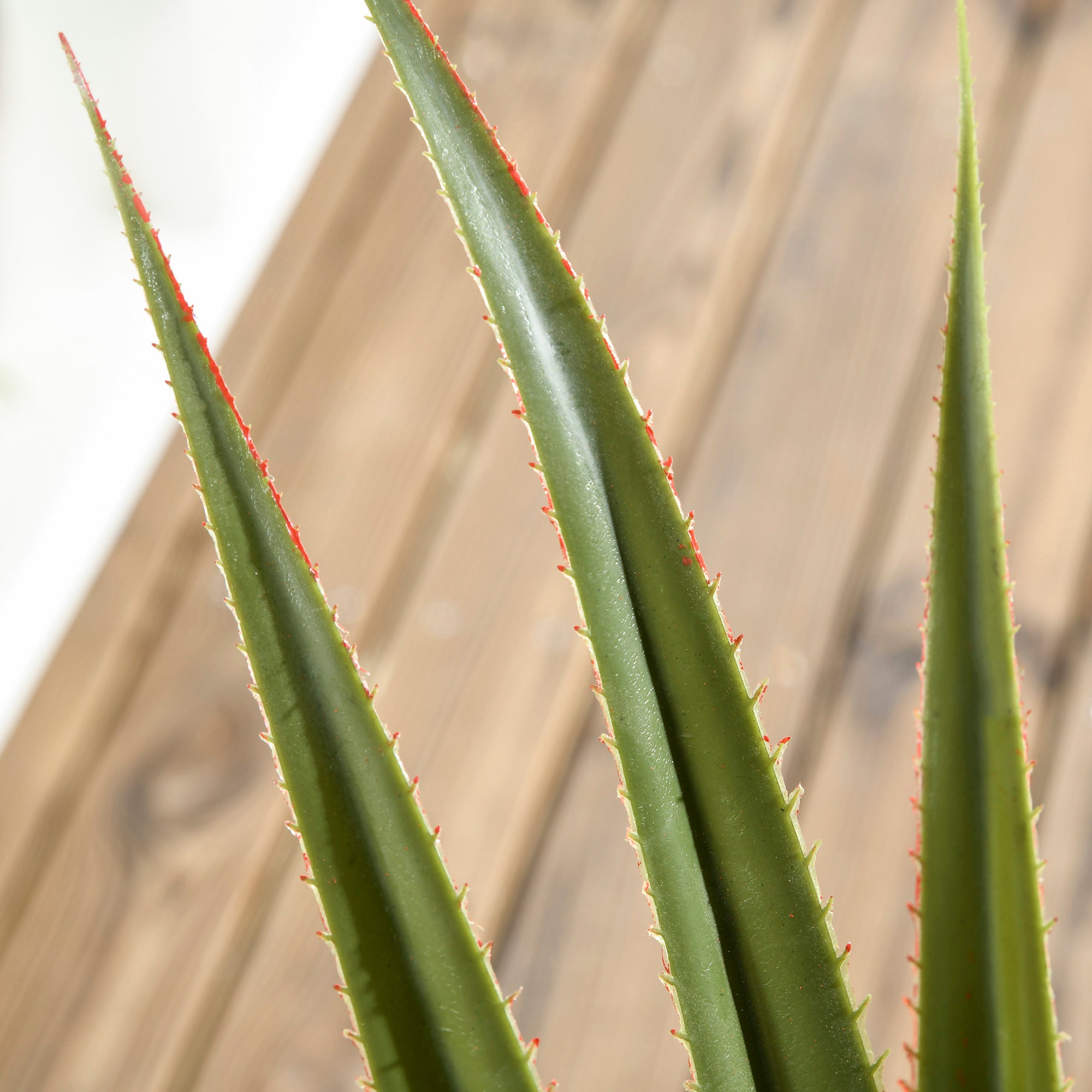 Set of 2 Artificial Plants Agave Succulent in Pot Desk Fake Plants for Home Indoor Outdoor Decor, 15x15x90cm, Green