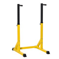 Adjustable Dip Station Pull Up Chin Up Parallel Bars Power Tower Home Gym - Yellow Black