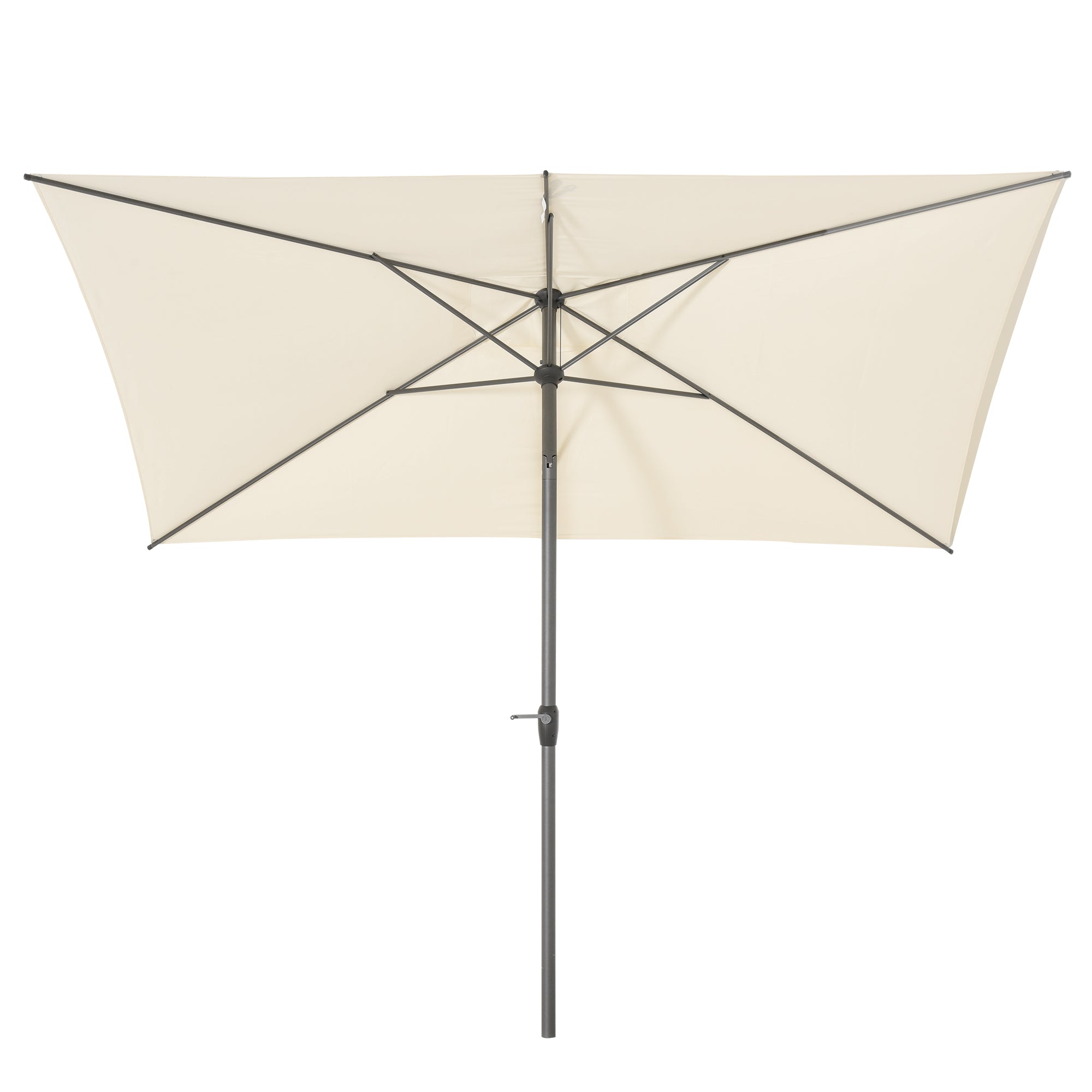 3 x 2M Sun Parasols Umbrellas Garden Patio Tilt Sun Shade Outdoor Canopy Crank Aluminium, Beige