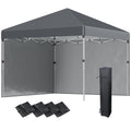 3 x 3 Metre Pop Up Gazebo Set with Sidewalls and Carry Bag - Dark Grey