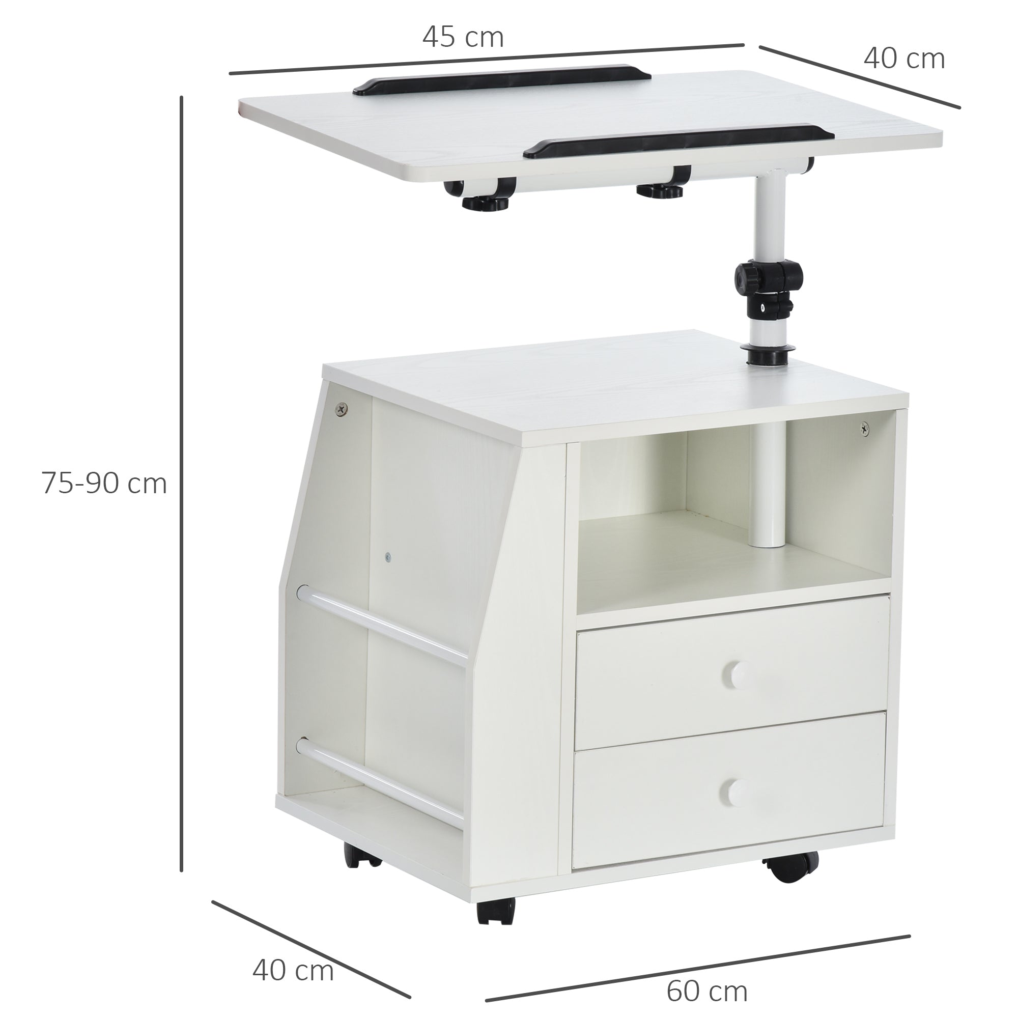 Functional Swivel Bedside Table End Table Side Table for Living Room Nightstand for Bedroom