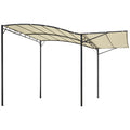 3 Metre Metal Pergola with Extendable Canopy - Cream White