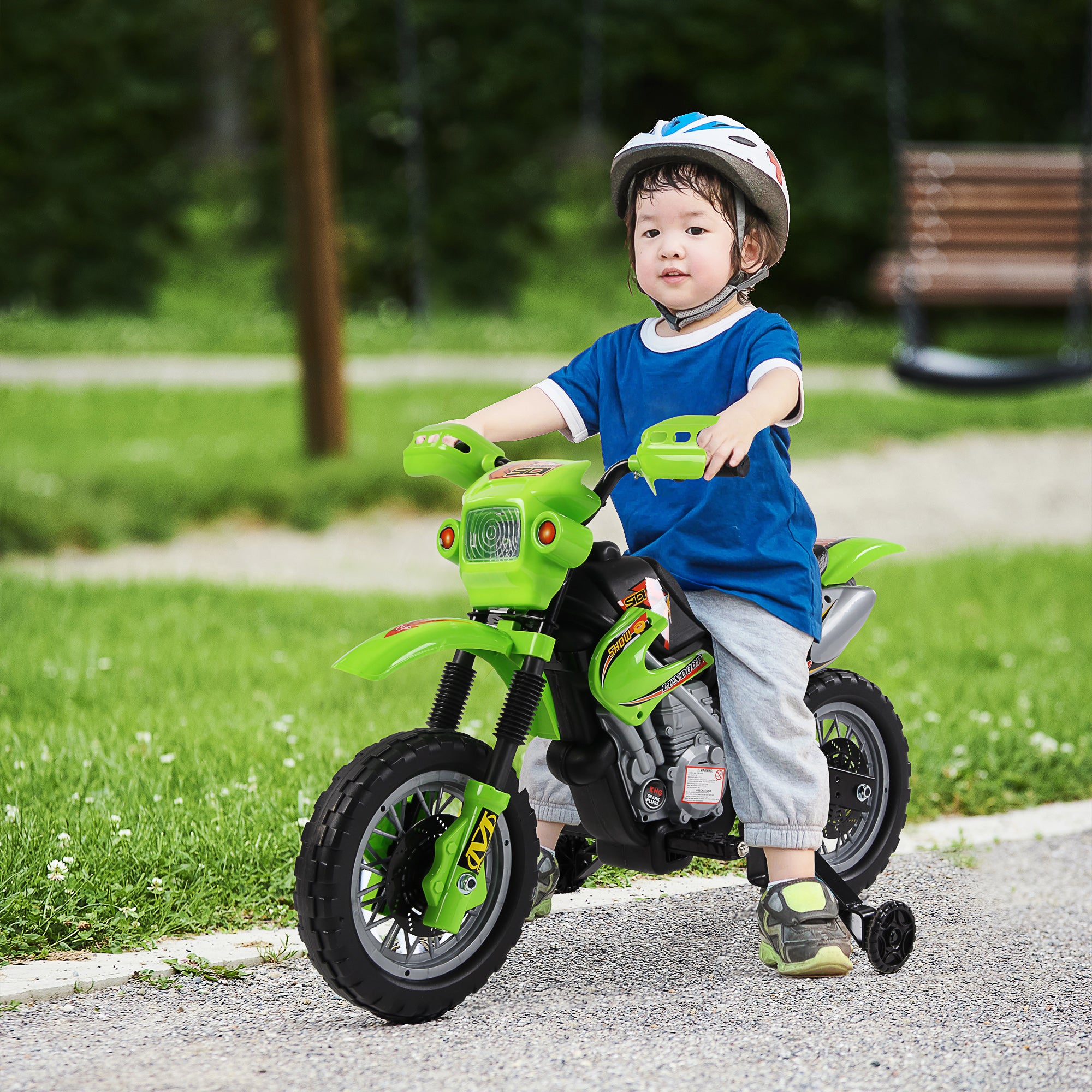 Kids Electric Motorbike Child Ride on Motorcycle 6V Battery Scooter (Green)