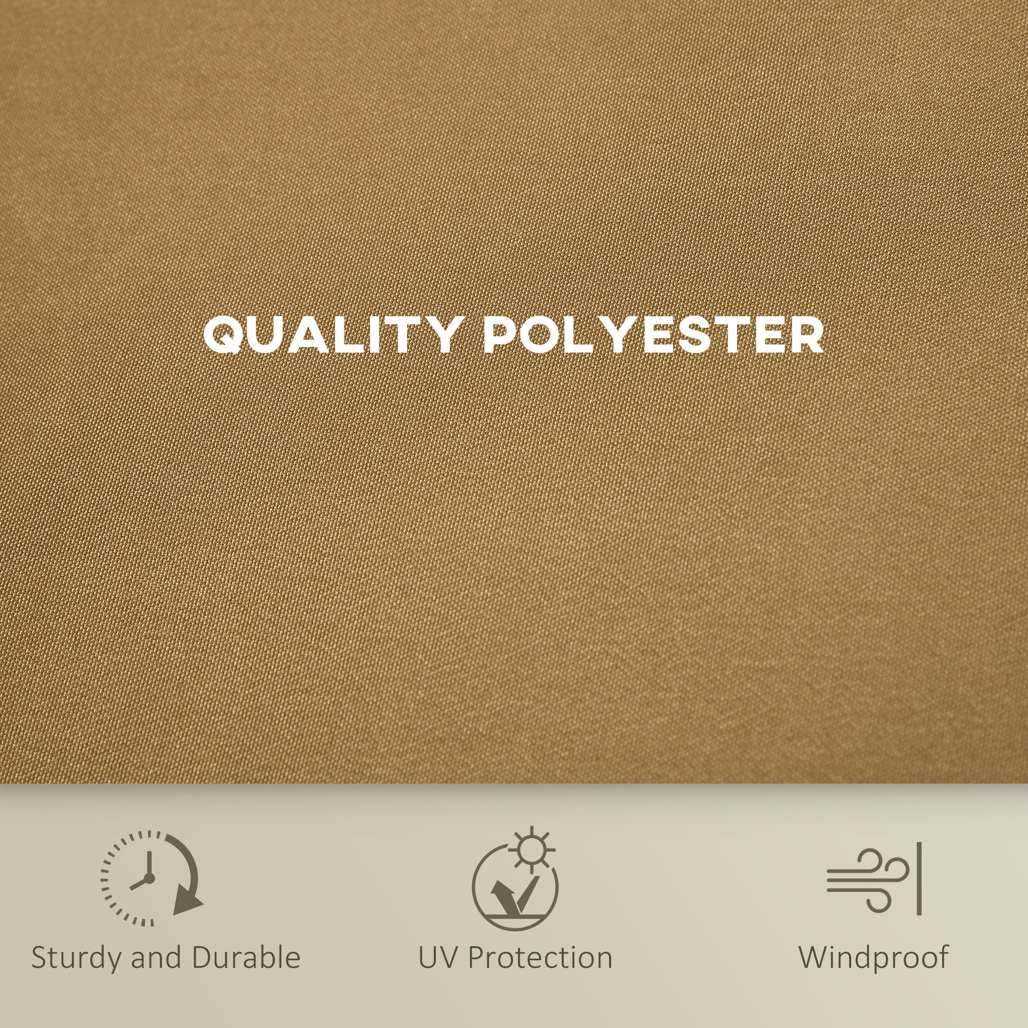 Replacement Gazebo Curtain 4-Panel Sidewalls with Zipper for 3 x 3 (M) Yard Gazebos Canopy Tent Brown