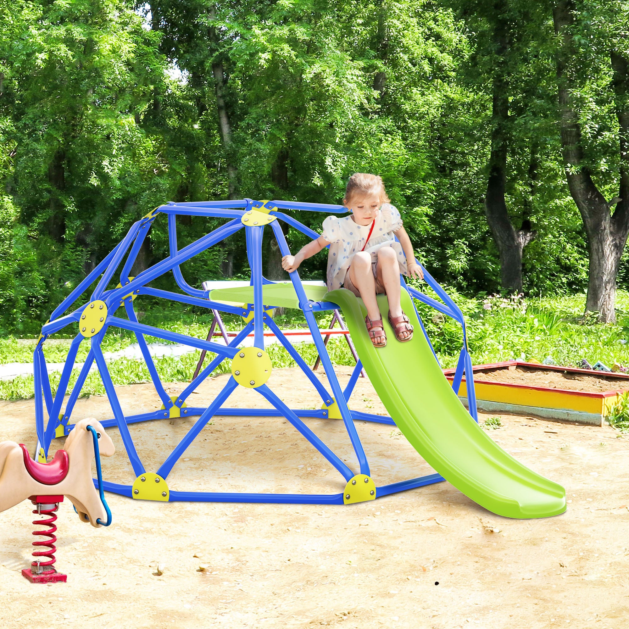 Kids Climbing Frame and Slide w/ Platform, for Ages 3-10 Years