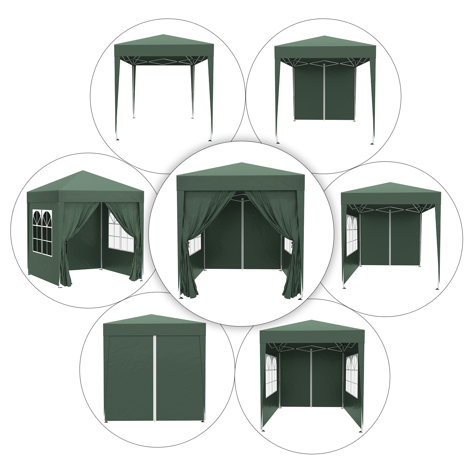 Pop Up Gazebo Canopy, size (2 x 2m)-Green