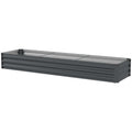 Galvanised Steel Raised Garden Bed 240x60cm with Safety Edging - Grey