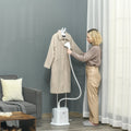 Upright Garment Steamer with 6 Steam Settings, 45s Heat-up, 1.7L Tank, 45min Steam - White