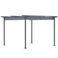 Retractable Metal Pergola with UV Resistant Canopy 350x350cm - Grey