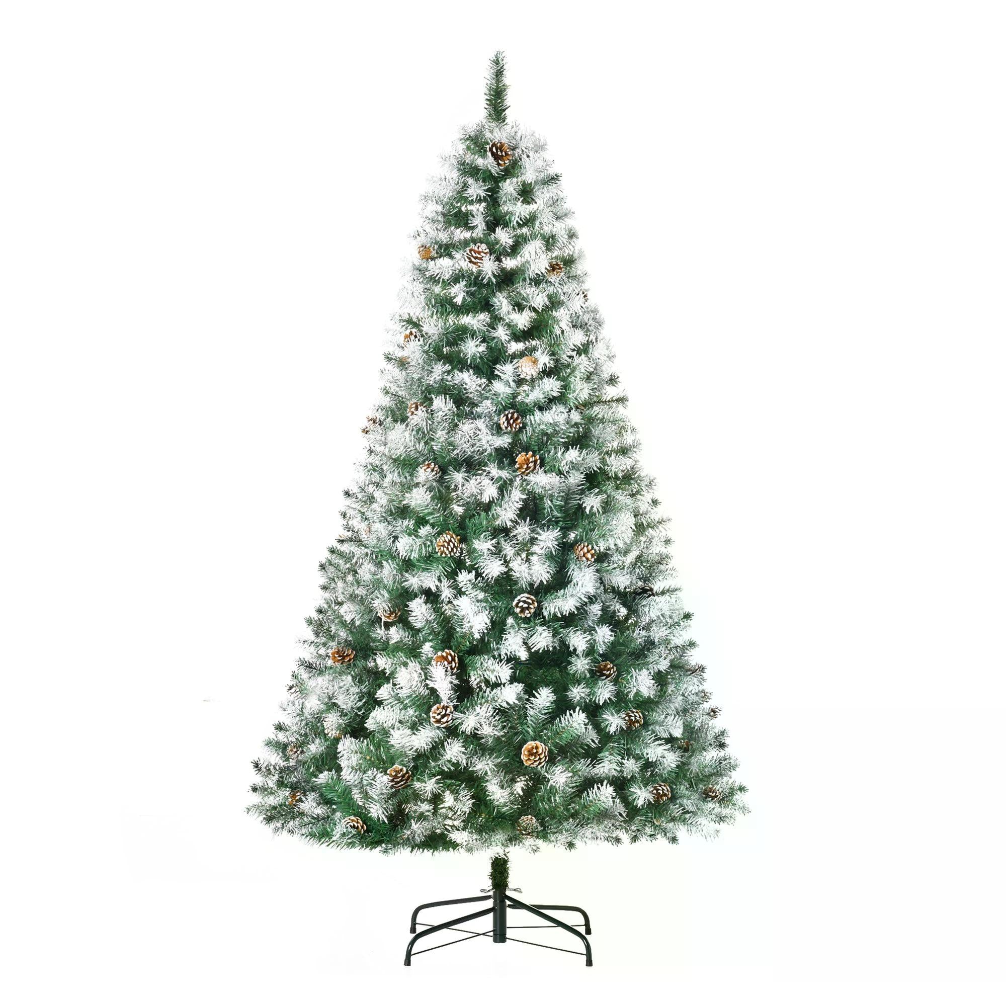 6FT Artificial Christmas Tree with Pine Cones, Holiday Home Xmas Decoration Automatic Open, Green